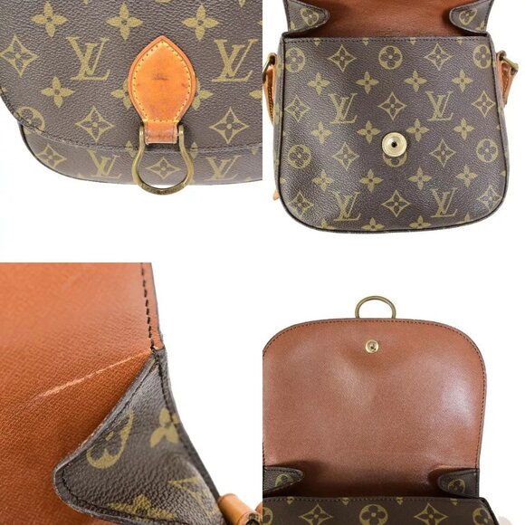 Auth LOUIS VUITTON Saint Cloud MM Shoulder Bag Monogram Leather Brown - Picture 9 of 16